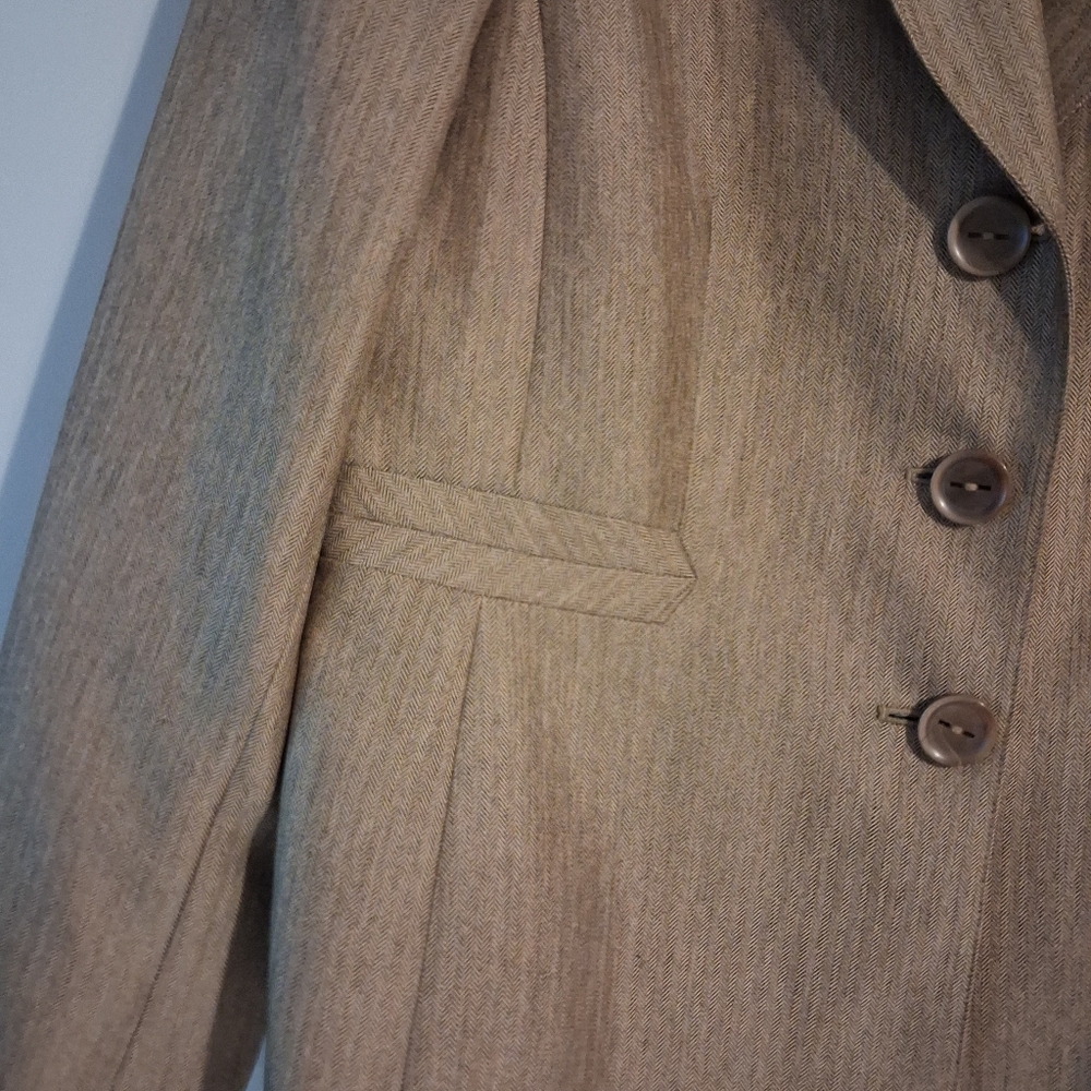 Beige Herringbone Blazer Womens Size 18 - Picture 3 of 8